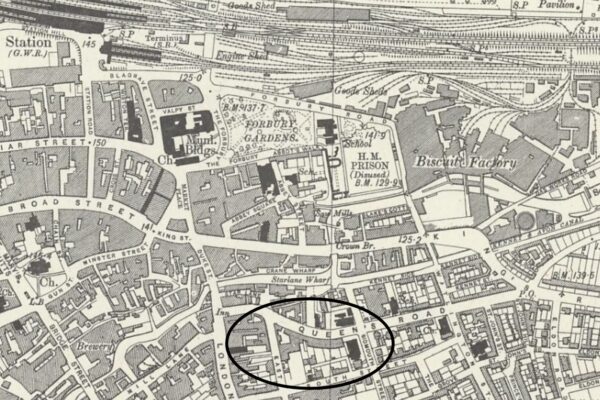 Dymore Brown Brewery - 1931 OS Map Royal Albert Brewery Location within Reading