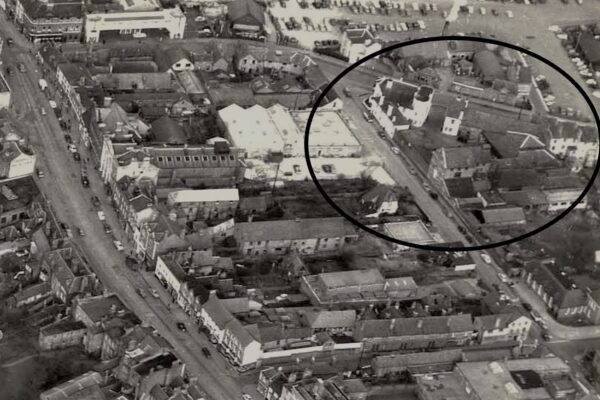 Dymore Brown Brewery - Aerial 1960 - Town centre looking North from Crown St with London Rd and Southampton St, Kennet Katesgrove