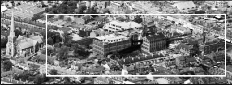 1946 - HBS - Aerial View - Katesgrove and Coley (Historic England) annotated