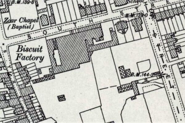 1910 - Serpell Biscuits - South St (OS map)